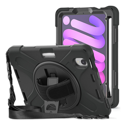 Teknet Funda Correa Para iPad Mini 7 2024 8.3 A17 Pro Color Negro