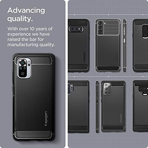 Imagen 7 de 8 de Funda Spigen Rugged Armor Para Redmi Note 10/note 10s Negra