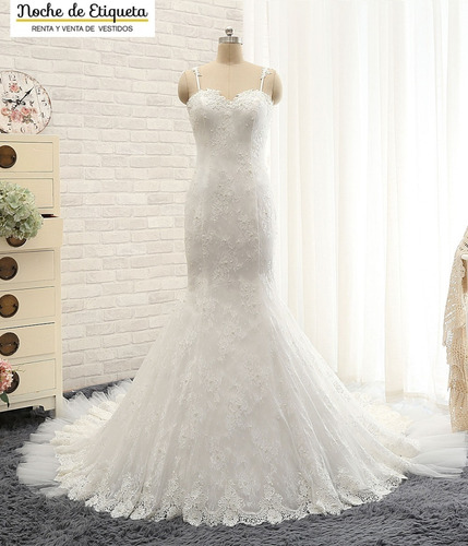 Vestido De Novia Corte Sirena Encaje Escote Corazón