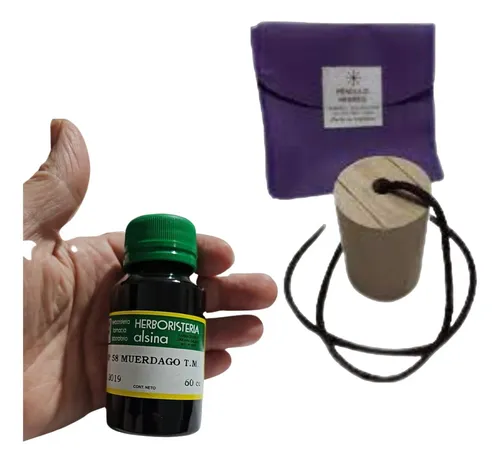 comprar Péndulo Hebreo De Guatambú Y Frasco De Tintura De Muérdago