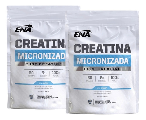 Pack X2 Ena Creatina Micronizada Sin Sabor 300 Gr