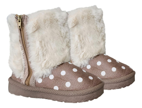 Botines Invierno Con Chiporro Niña Puntos Gris Claro - 7235