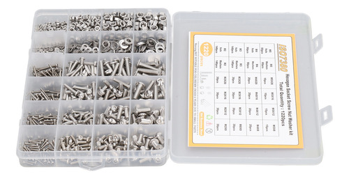 Kit De Arandelas Con Tornillo Hexagonal, 120 Piezas De Acero