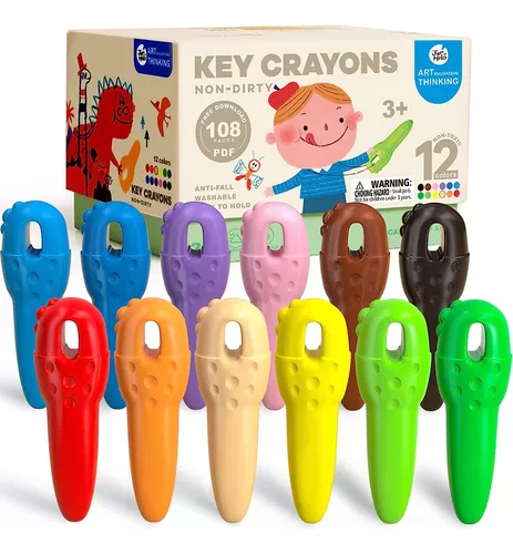 12 Crayones De Colores Gigantes Lavables Para Niños