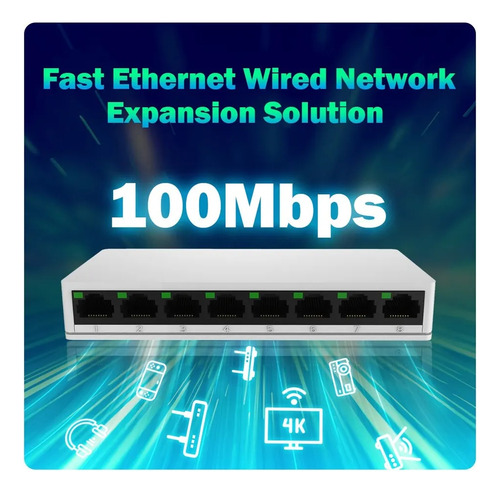 Interruptores De Red Pix-link Sw08 Miniethernet De 8 Puerto