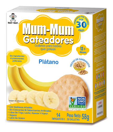 Galletas De Arroz Bebé Crawler Mum Mum Banana 58g