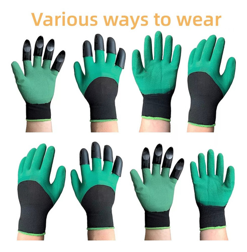 2 Pares Guantes De Jardinería Impermeables Con Garras .