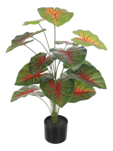 Planta Artificial Decorativa Con Maceta Color Caladium