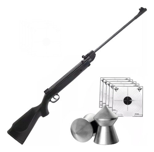 Imagen 1 de 10 de Rifle Aire Comprimido 5,5 Mm B2-4p Castor Black Balines