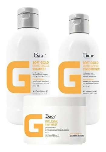 Baor G - Kit Soft Gold Shampoo + Acondicionador + Mascarilla