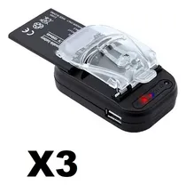 Comprar 3 Cargador Universal Para Bateria Pila De Telefonos X3