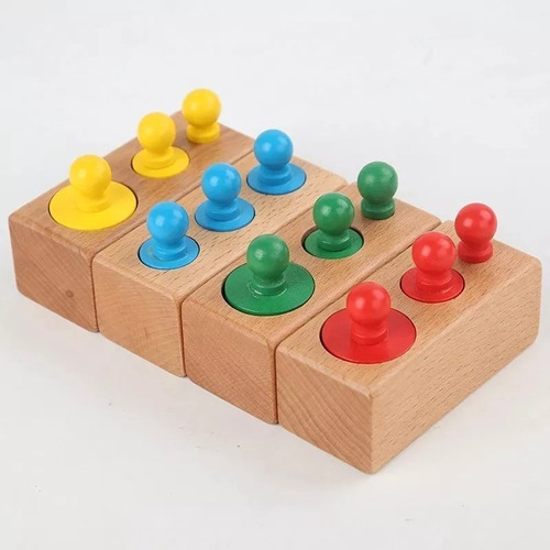 Mini Cilindros Montessori Colores, Juguete Educativo Madera