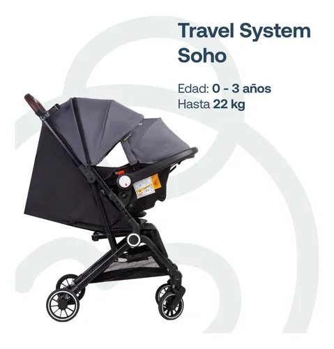 Coche Maleta Compacto Travel System soho Gris Bebesit