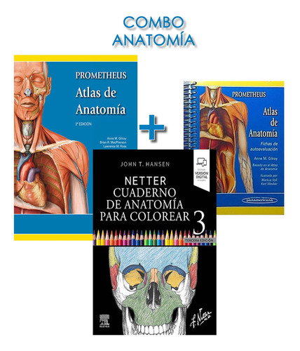 Combo Prometheus Atlas Anat+fichas+netter Cuader Promo...!!!