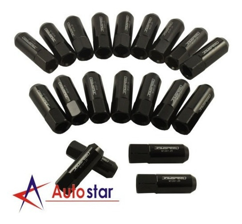 20pcs 60mm Negro M12x1.25 Tuercas De La Llanta Del Borde De 