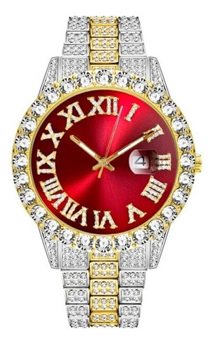 Iced Out Watch Hombres Marca De Lujo Completo Diamante Oro R