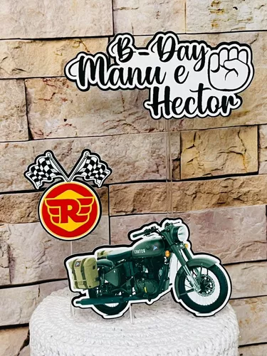 Topo De Bolo Personalizado Motociclista Moto