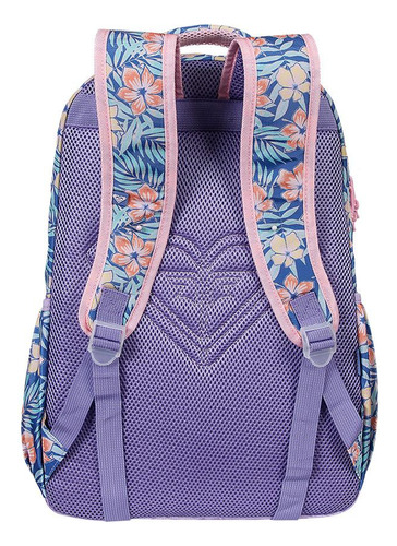 Mochila Esportiva Roxy Floral Dream Azul C/ Rosa Cor Blue
