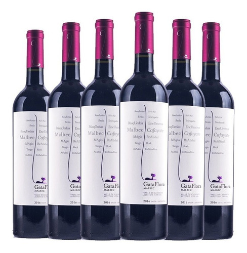 Vino Gata Flora Malbec Cafayate X6 Mas Chocolate De Regalo