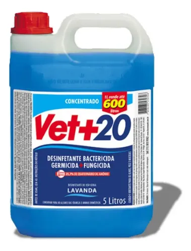 Desinfetante Bactericida Concentrado Uso Geral Vet+20 5 L