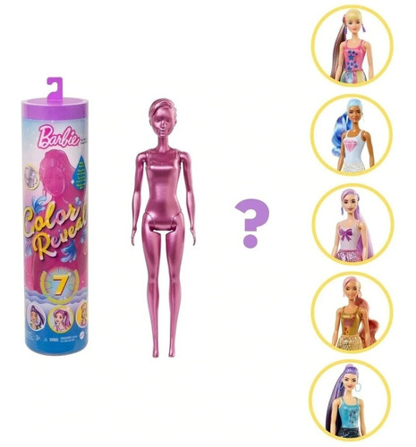 Muñeca Barbie Color Reveal Con Agua 7 Sorpresas Original. Serie (color) Serie Brillante (bote Morado)