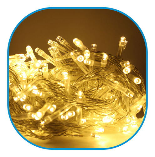 Serie Navidad 500 Luces Led 25 Mts Blanca Calida 8 Tiempos