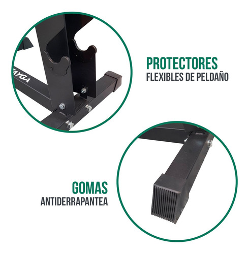 Rack Mancuernas Hexagonal Vinil 3 A 12 Lb Tayga Color Negro