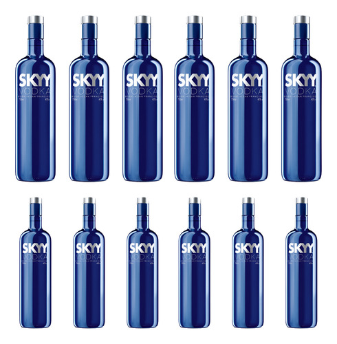 Vodka Tradicional Skyy 980ml Original - Kit Com 12 Unidades