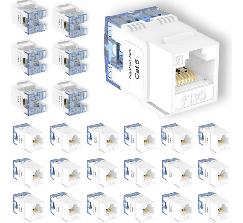 Vcelink Cat6 Rj45 Keystone Jacks Slim Profile 25 Unidades, C