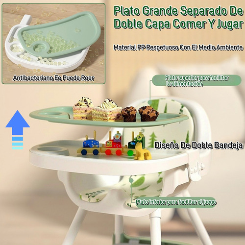 Silla De Comer Bebe Plegable, Seguridad Máximayfácillimpieza Taburete Multifuncional Para Bebé Rosa