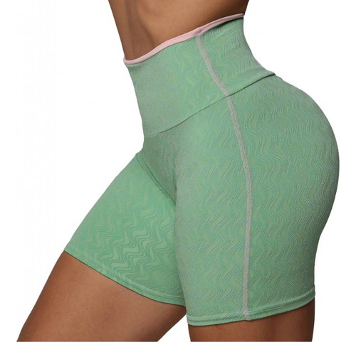 Short Bicolor Empina Bumbum Jacquard Wind Menta Moving