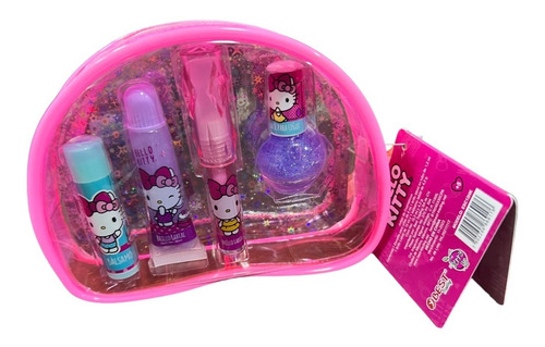 Hello Kitty Set Cosméticos + 1 Cosmetiquera Para Niñas
