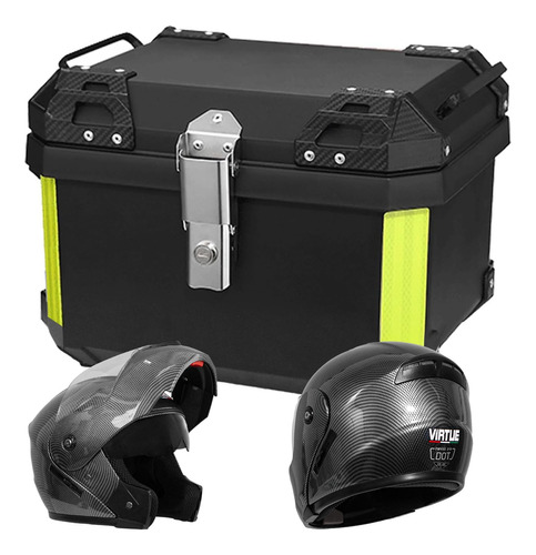 38l Caja Para Moto Maletero Equipaje Trasero Top Case +casco