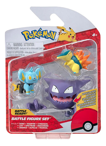 Battle Set 3 Figuras Pokémon Shinx Haunter Cyndaquil