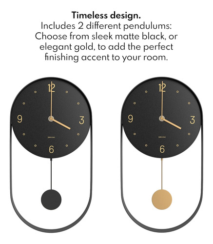 Driini Reloj De Pared Moderno De Péndulo, Marco