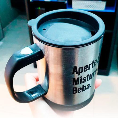 Caneca Mixer De Inox Com Tampa 380 Ml