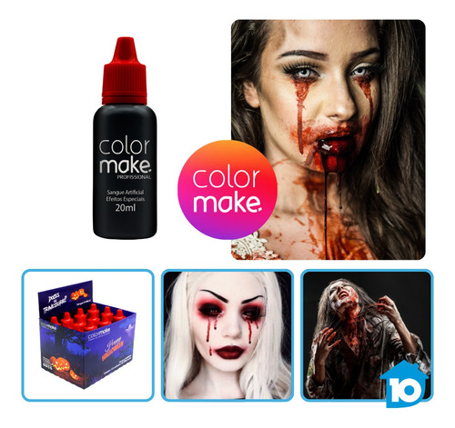 Kit 2un Sangue + Queimadura Colormake Helloween Cosplay
