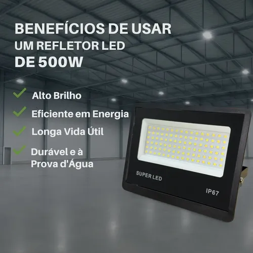 Kit 4 Refletor Holofote Led 500w Bivolt Ip67 Externo Frio — foto 2