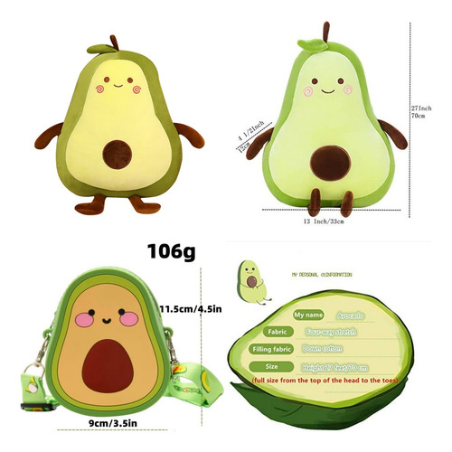 Diseño Original Peluche Sullivan Monsters Y Aguacate Hass