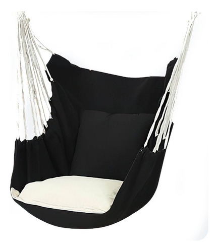 Silla Hamaca Colgante De Columpio Exteriores E Interiores Color Negro