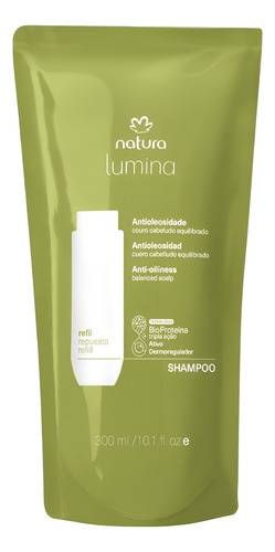 Shampoo Equilibrante Cabelos Oleosos Refil Lumina 300 Ml