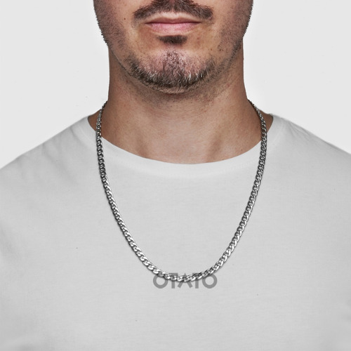Imagen 5 de 10 de Collar Hombre - Cadena Hombre - Collar Eslabón Cubano - Collar Acero Quirúrgico - Cadena Eslabon Cubano Acero 0.50 Cm