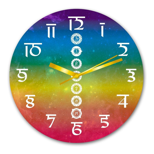 Reloj De Pared 7 Chakras Yoga Reiki Zen