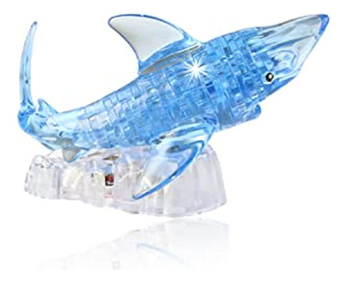 Bloques De Rompecabezas De Cristal 3d, Tiburón Tridimension