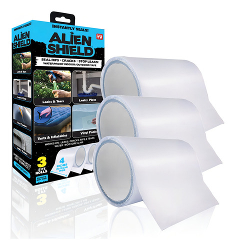 Cinta Adhesiva Alien Shield Sella Todo Tipo Superficie X 3 Color Transparente