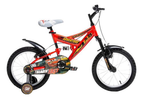 Bicicleta Disney Aro 16 Cars Doble Suspension Acero