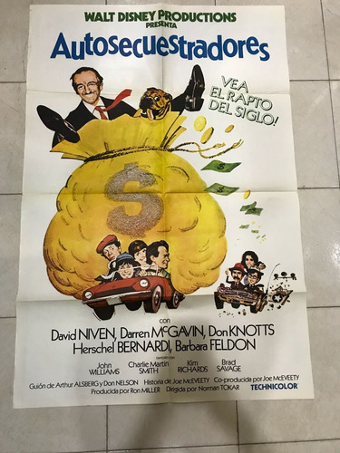 Antiguo Afiche De Cine Con David Niven-walt Disney----------