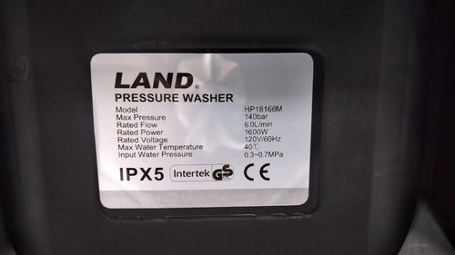 Imagen 4 de 4 de Hidrojet Hidrolavadora Land De Induccion 2030 Psi Hp18166m