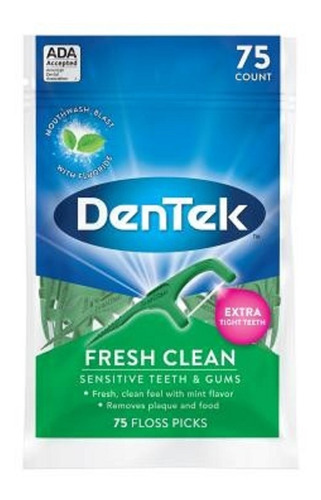 Hilo Dental Limpieza Fresca Dentek 75u Dientes Sensibles
