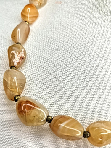 Collar Corto Mc'maru Gargantilla Energía Piedras Naturales Piedras Ámbar Balticas Pulidas Energia